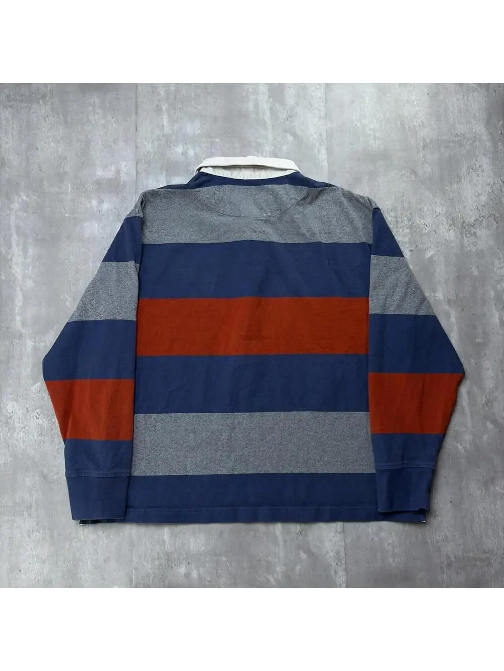 Y2K Banana Republic Striped Rugby Long Sleeve Polo Shirt